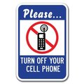 Signmission Safety Sign, 12 in Height, Aluminum, 18 in Length, No Cell Phone - Please A-1218 No Cell Phone - Please
